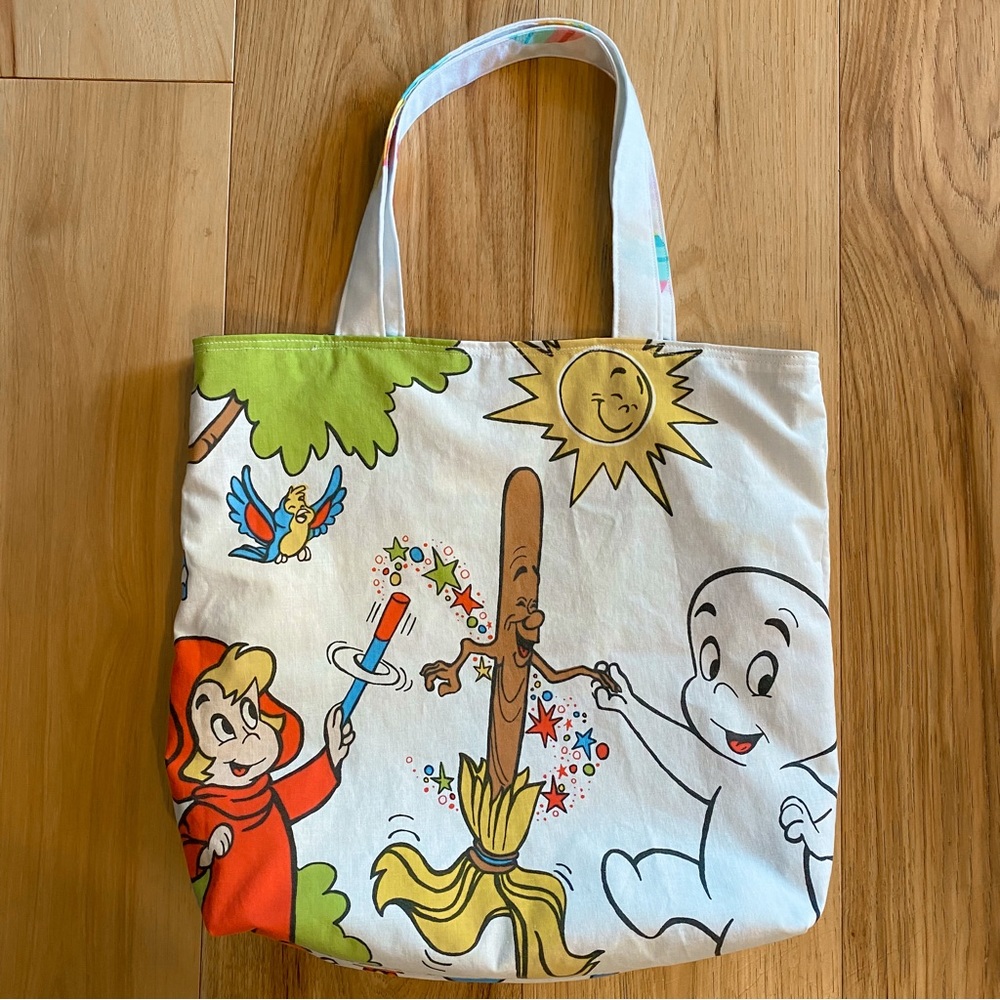 Vintage Casper The Friendly Ghost Cute Reversible Tote Bag Medium Size